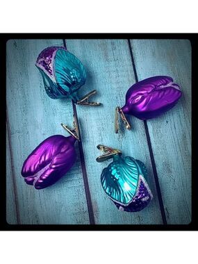 Wegner VINTAGE glass tulip clip on Christmas Ornaments